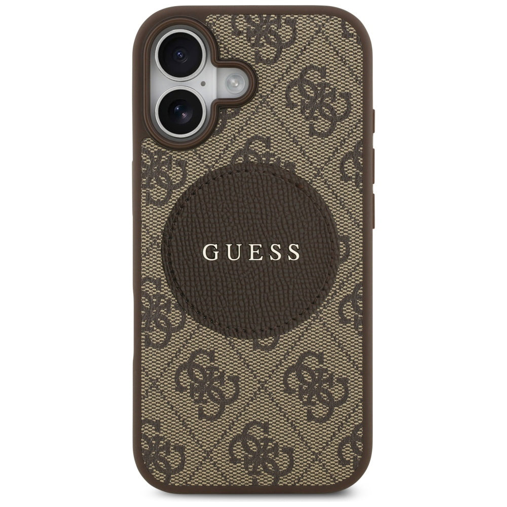 Husa de protectie Guess 4G Circle Classic Logo MagSafe (GUHMP17SP4PGRSGW) compatibil cu iPhone 17, Maro