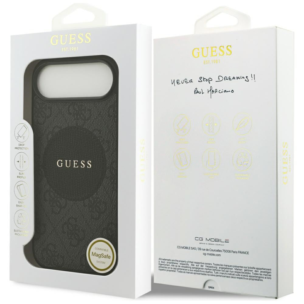 Husa de protectie Guess 4G Circle Classic Logo MagSafe (GUHMP17MP4PGRSGK) compatibil cu iPhone 17 Air, Negru