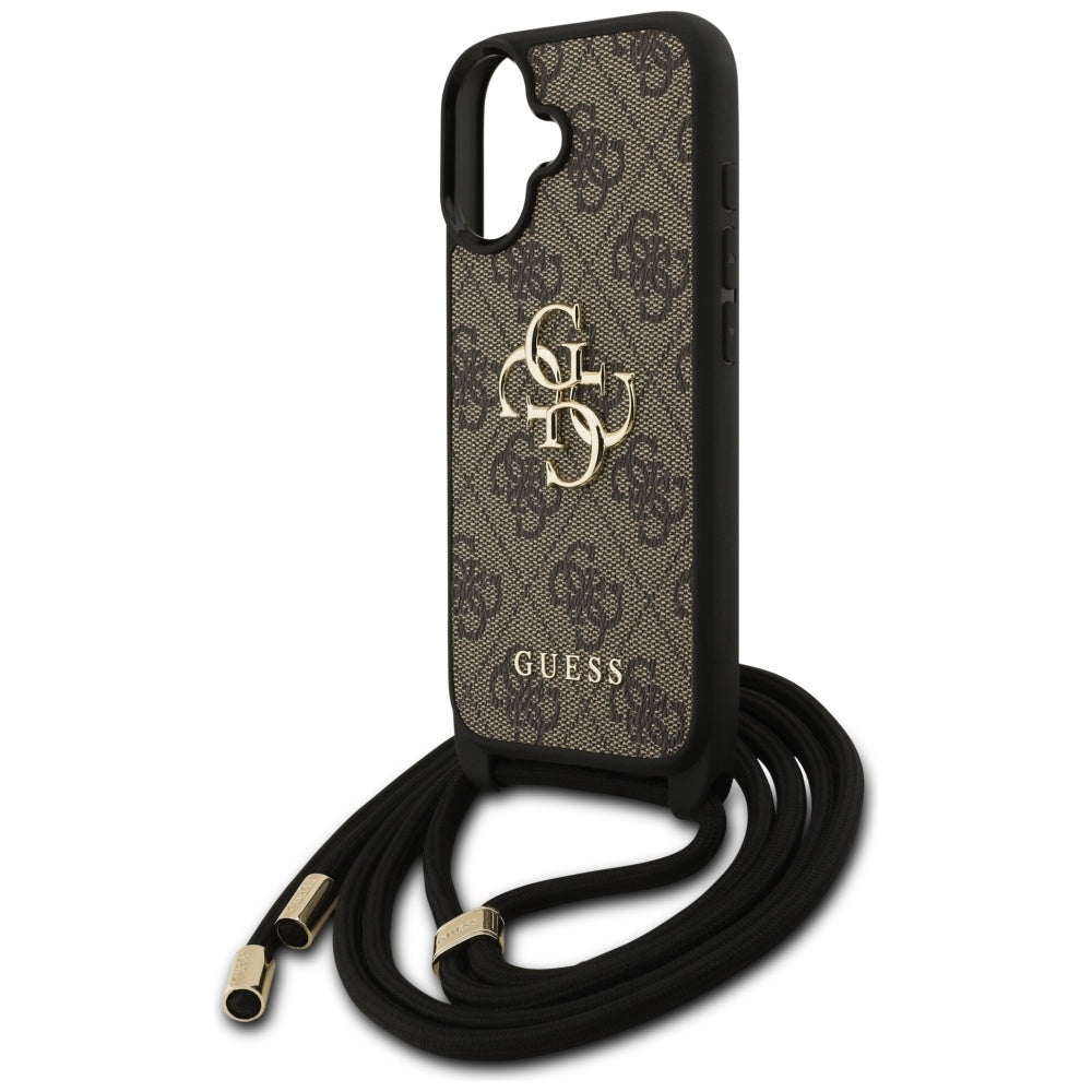 Husa de protectie Guess Hardcase 4G CBDY Big Logo with Cord Strap (GUHCP17SP4GMGCRW) compatibil cu iPhone 17, Maro