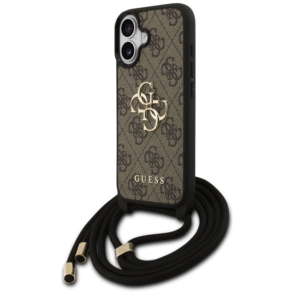 Husa de protectie Guess Hardcase 4G CBDY Big Logo with Cord Strap (GUHCP17SP4GMGCRW) compatibil cu iPhone 17, Maro
