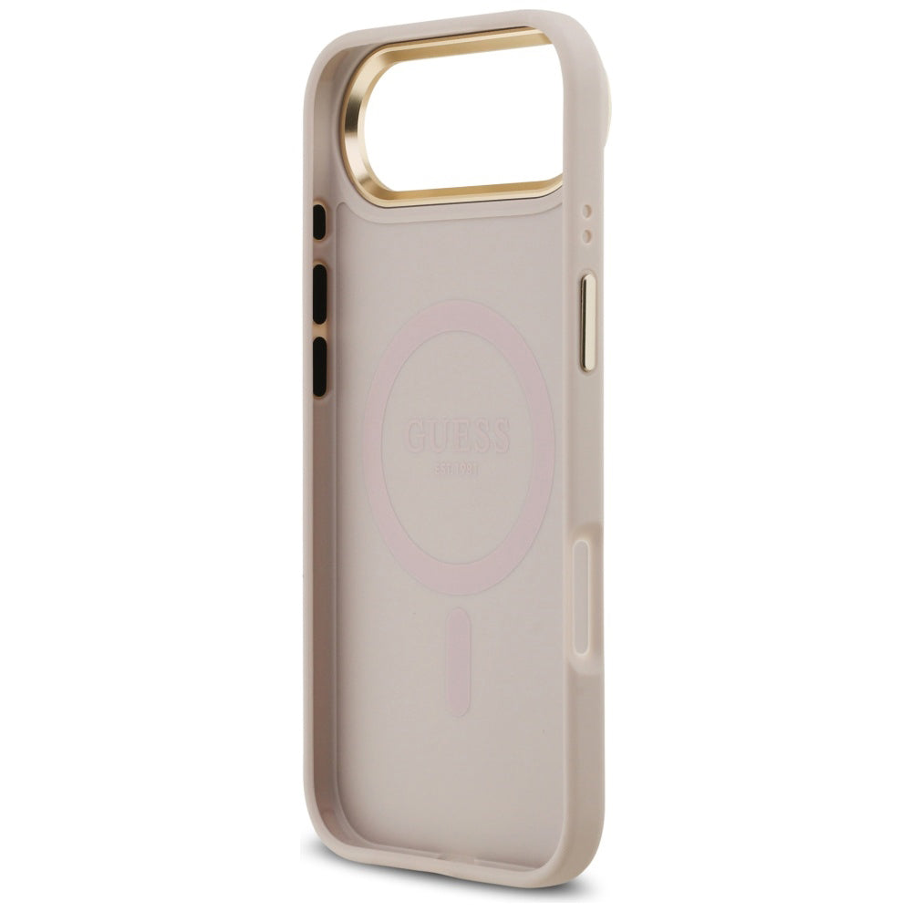 Husa de protectie Guess Hardcase 4G Strass Logo & Big Strap (GUHMP17MP4G4DCSP) compatibil cu iPhone 17 Air, Roz