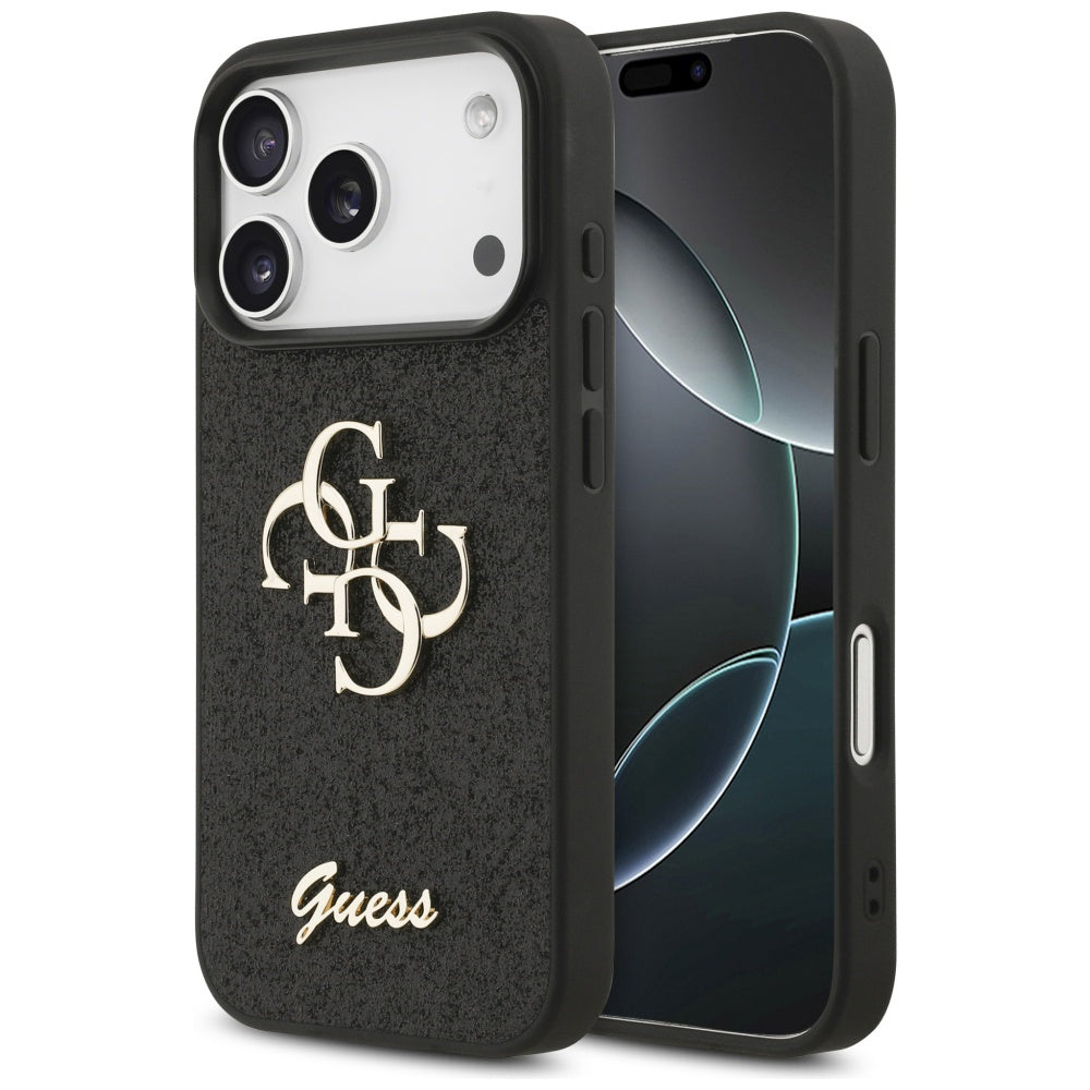 Husa de protectie Guess Fixed Glitter Big 4G (GUHCP17LHG4SGK) compatibil cu iPhone 17 Pro, Negru