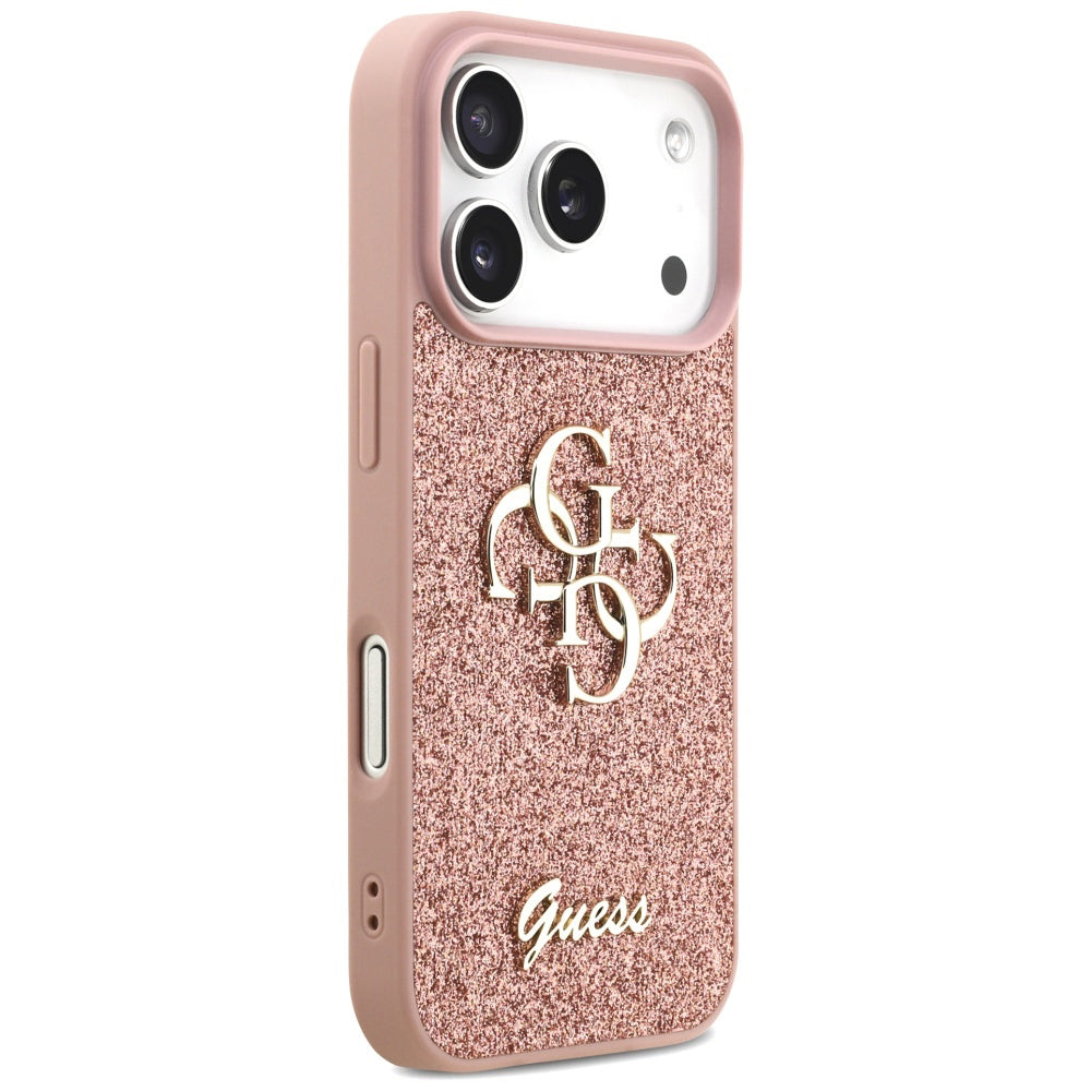Husa de protectie Guess Fixed Glitter Big 4G (GUHCP17LHG4SGP) compatibil cu iPhone 17 Pro, Roz