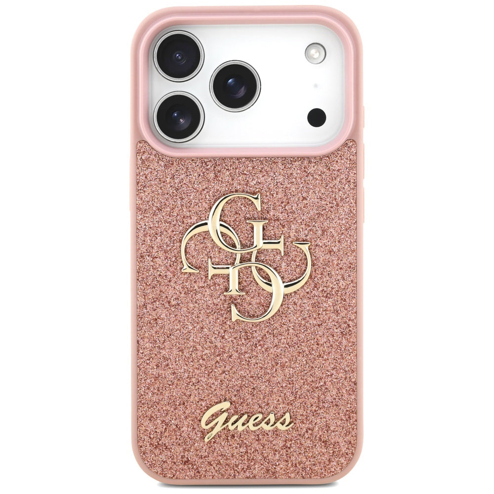 Husa de protectie Guess Fixed Glitter Big 4G (GUHCP17LHG4SGP) compatibil cu iPhone 17 Pro, Roz