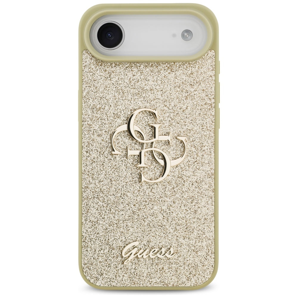Husa de protectie Guess Fixed Glitter Big 4G (GUHCP17MHG4SGD) compatibil cu iPhone 17 Air, Auriu