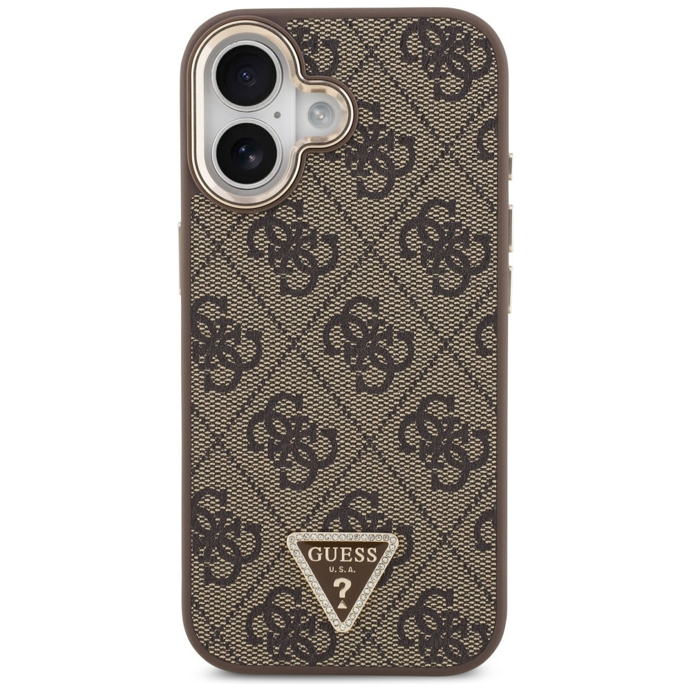 Husa de protectie Guess Hardcase 4G Triangle Logo MagSafe (GUHMP17SP4GTDGMW) compatibil cu iPhone 17, Maro
