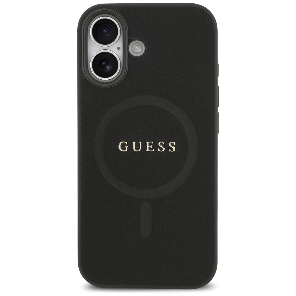Husa de protectie Guess Saffiano Classic Logo MagSafe (GUHMP17SPSAHMCK) compatibil cu iPhone 17, Negru