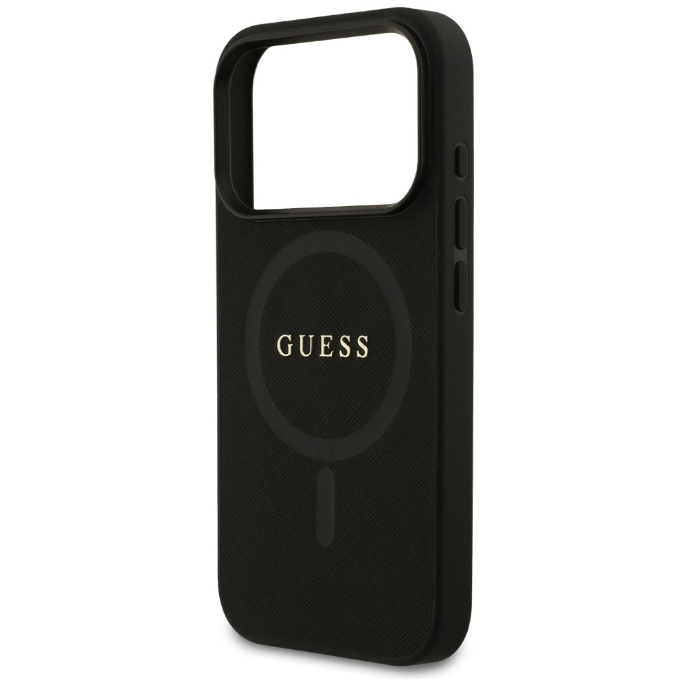Husa de protectie Guess Saffiano Classic Logo MagSafe (GUHMP17LPSAHMCK) compatibil cu iPhone 17 Pro, Negru
