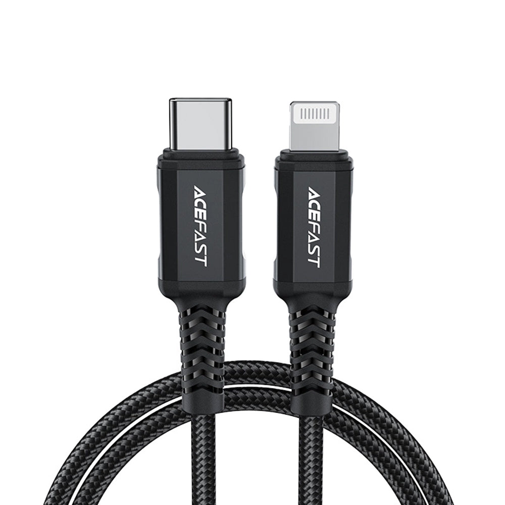 Cablu Acefast (C4-01), Fast Charging, Type-C to Lightning, 30W, 3A, Aluminum Alloy, 1.8m, Negru