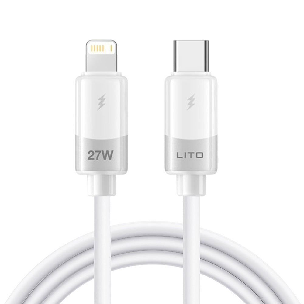 Cablu Lito Liquid Silicone (LD07), Type-C to Lightning, Fast Charging, Anti-freeze, Anti-fire, Alb