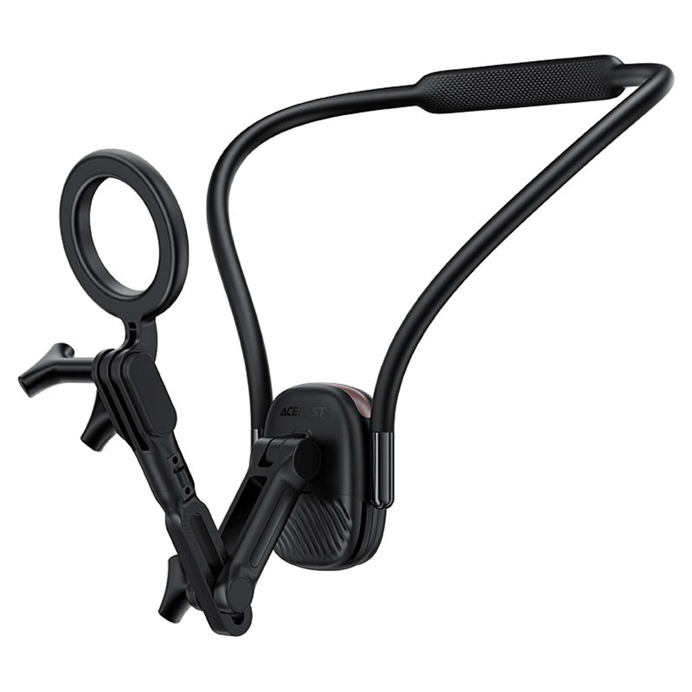 Suport Acefast Neck Phone (E32), Magnetic Grip for GoPro, Phone, 360° Adjustable, Secure Fit, Strong Magnets, Negru