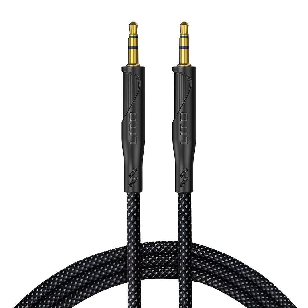 Adaptor Lito Audio Cable Adapter (LA02), Jack to Jack 3.5mm, Zero Signal Loss, Nylon-braided, 1m, Negru