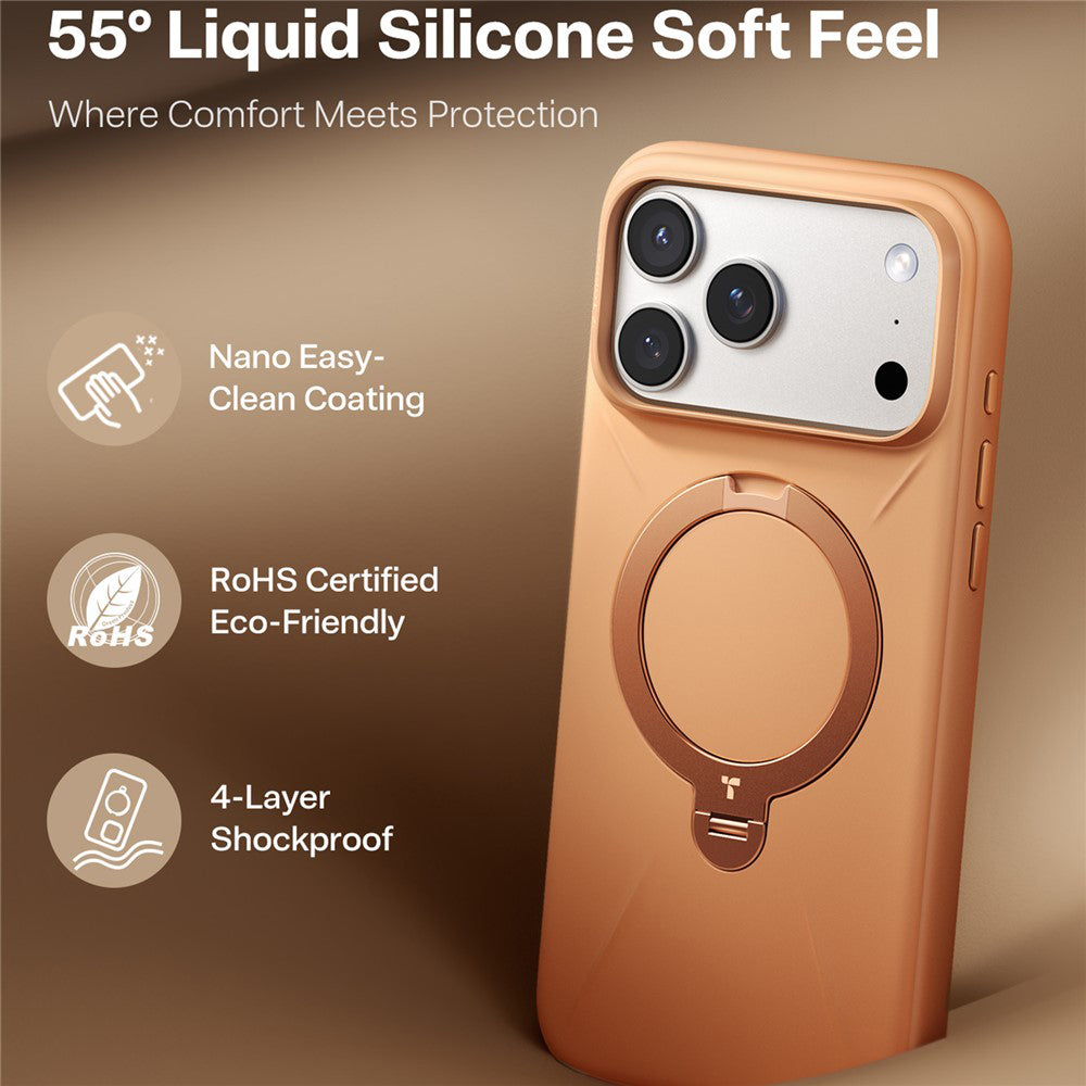 Husa de protectie Torras QPRO Silicone Series compatibil cu iPhone 17 Pro, Portocaliu