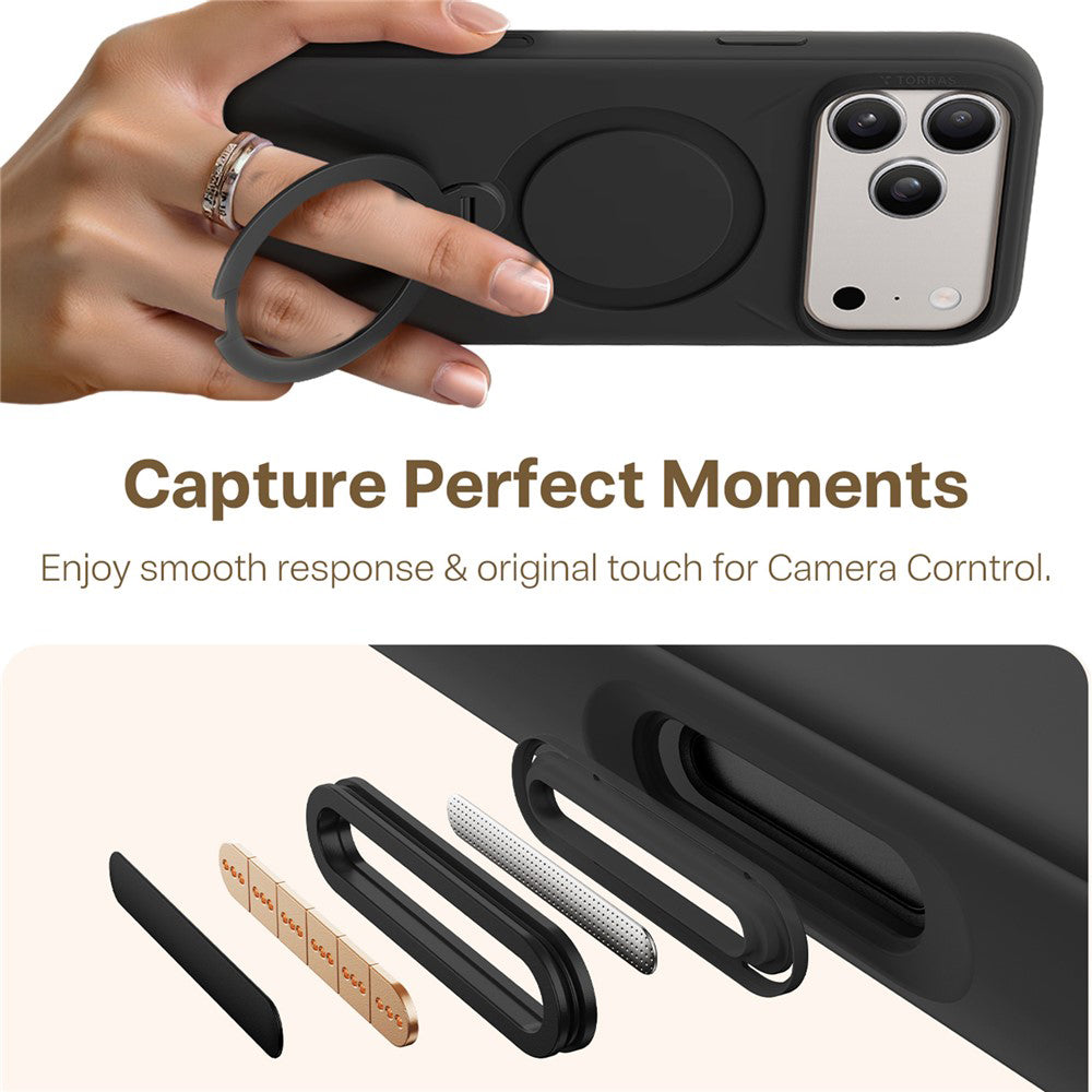 Husa de protectie Torras QPRO Silicone Series compatibil cu iPhone 17 Pro, Negru