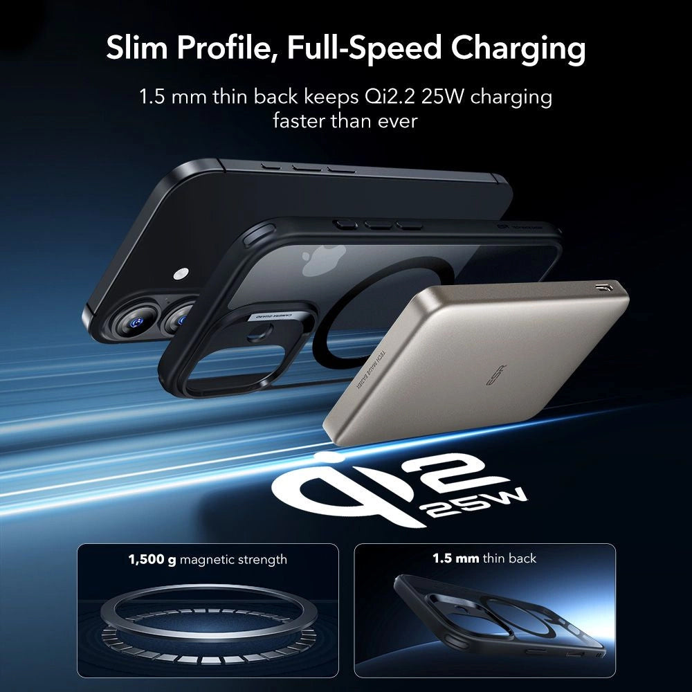 Folie de protectie ESR Classic Hybrid HaloLock compatibil cu iPhone 17, Transparent Black
