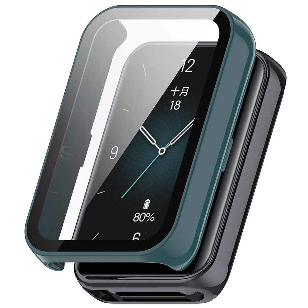 Folie de protectie smartwatch Techsuit Defense360 Pro + Screen Protector compatibil cu Honor Band 10 / Band 9, Deep Teal