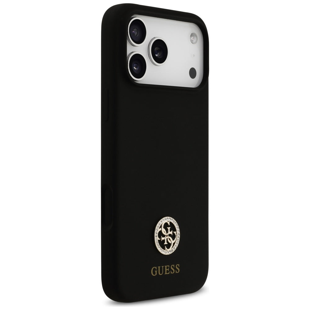 Husa de protectie Guess Silicone Logo Strass 4G MagSafe (GUHMP17XM4DGPK) compatibil cu iPhone 17 Pro Max, Negru