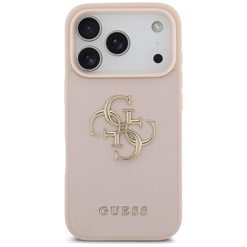 Husa de protectie Guess Hardcase 4G Grained Big and Classic Logo (GUHCP17LPGT4MBP) compatibil cu iPhone 17 Pro, Roz