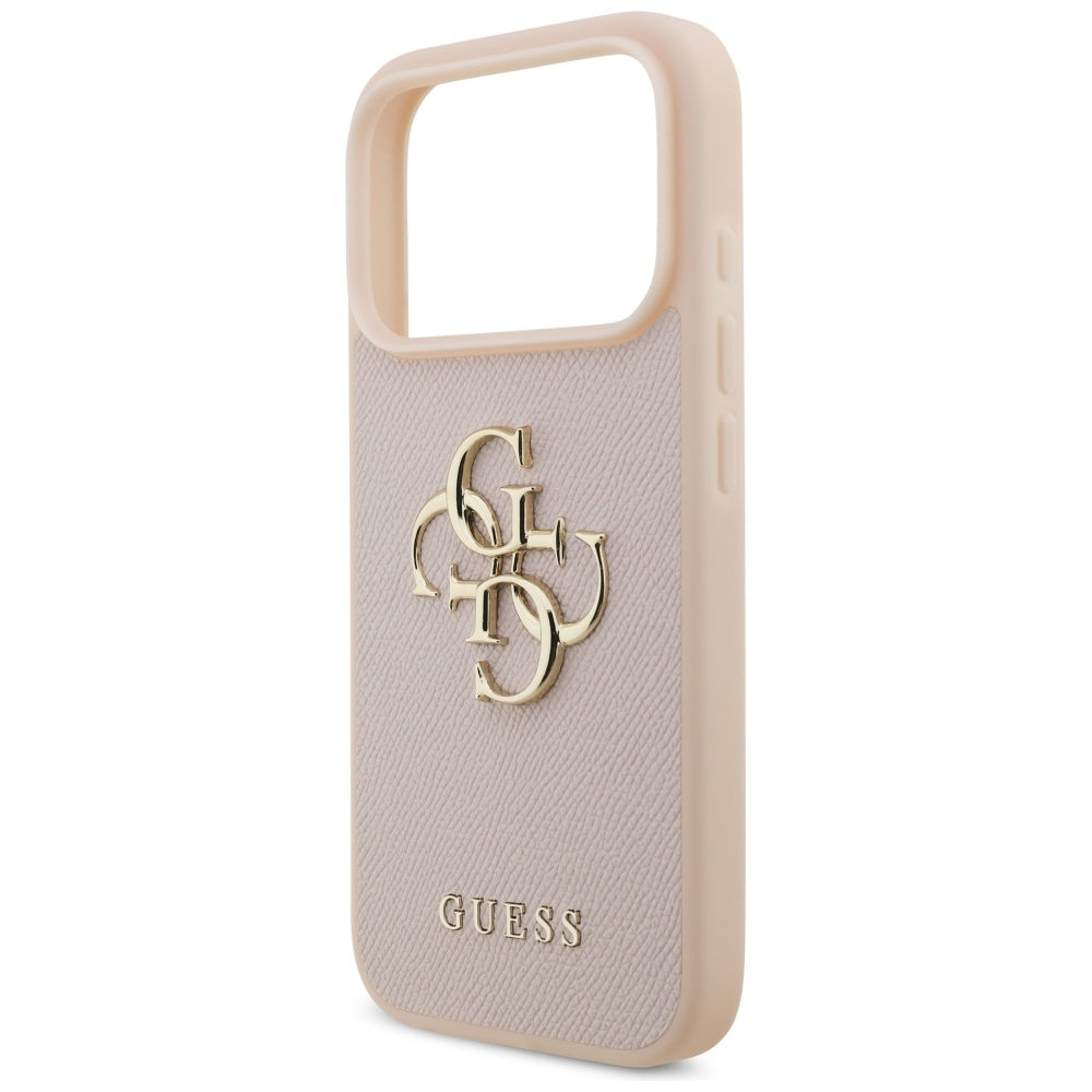 Husa de protectie Guess Hardcase 4G Grained Big and Classic Logo (GUHCP17LPGT4MBP) compatibil cu iPhone 17 Pro, Roz