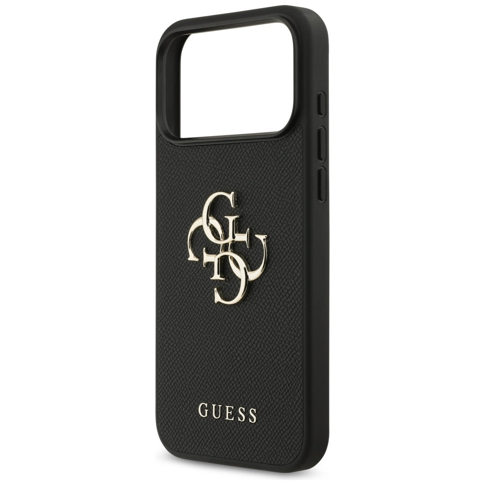 Husa de protectie Guess Hardcase 4G Grained Big and Classic Logo (GUHCP17XPGT4MBK) compatibil cu iPhone 17 Pro Max, Negru
