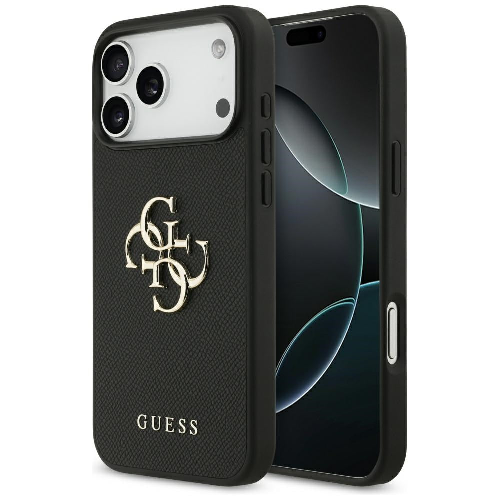 Husa de protectie Guess Hardcase 4G Grained Big and Classic Logo (GUHCP17XPGT4MBK) compatibil cu iPhone 17 Pro Max, Negru