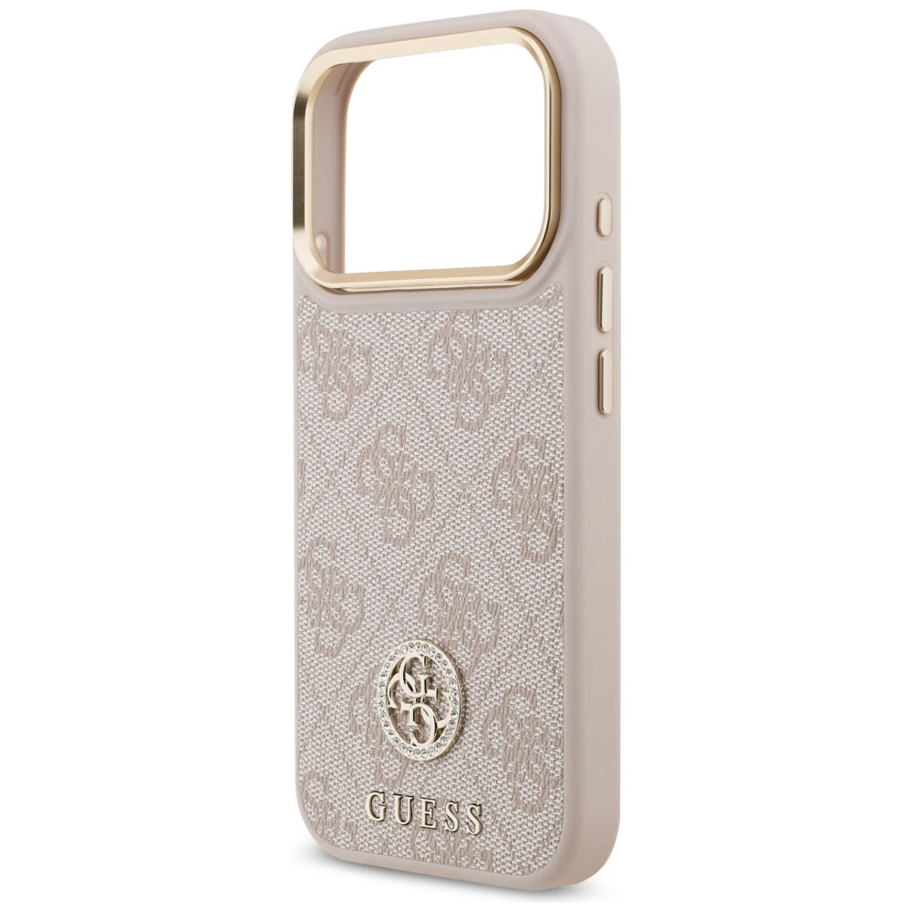 Husa de protectie Guess Hardcase 4G Strass Logo MagSafe (GUHMP17LP4GRMDEP) compatibil cu iPhone 17 Pro, Roz