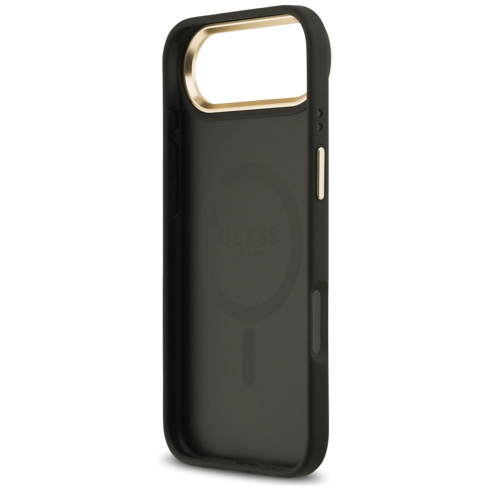 Husa de protectie Guess Grained Strass Logo MagSafe (GUHMP17MPGCRMDEK) compatibil cu iPhone 17 Air, Negru