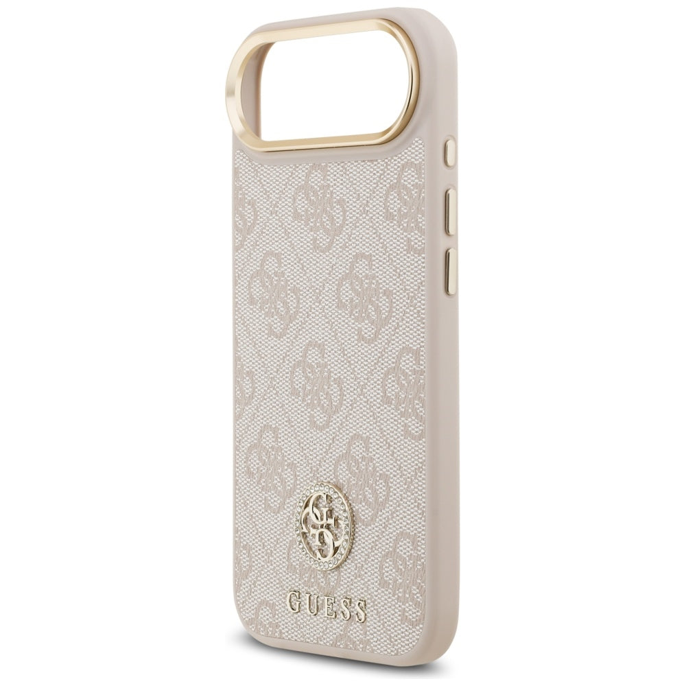 Husa de protectie Guess Hardcase 4G Strass Logo MagSafe (GUHMP17MP4GRMDEP) compatibil cu iPhone 17 Air, Roz