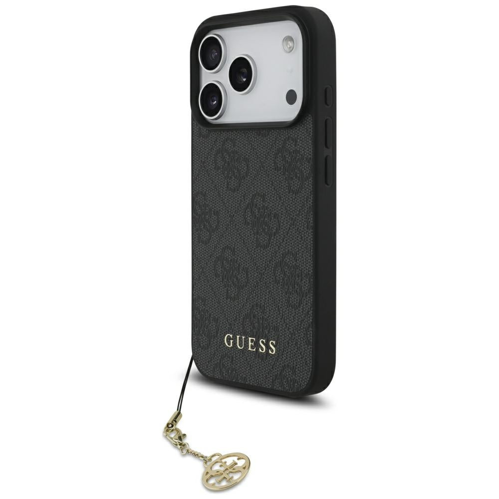 Husa de protectie Guess Hardcase 4G Charm Cradle MagSafe (GUHMP17LGF4GCK) compatibil cu iPhone 17 Pro, Negru