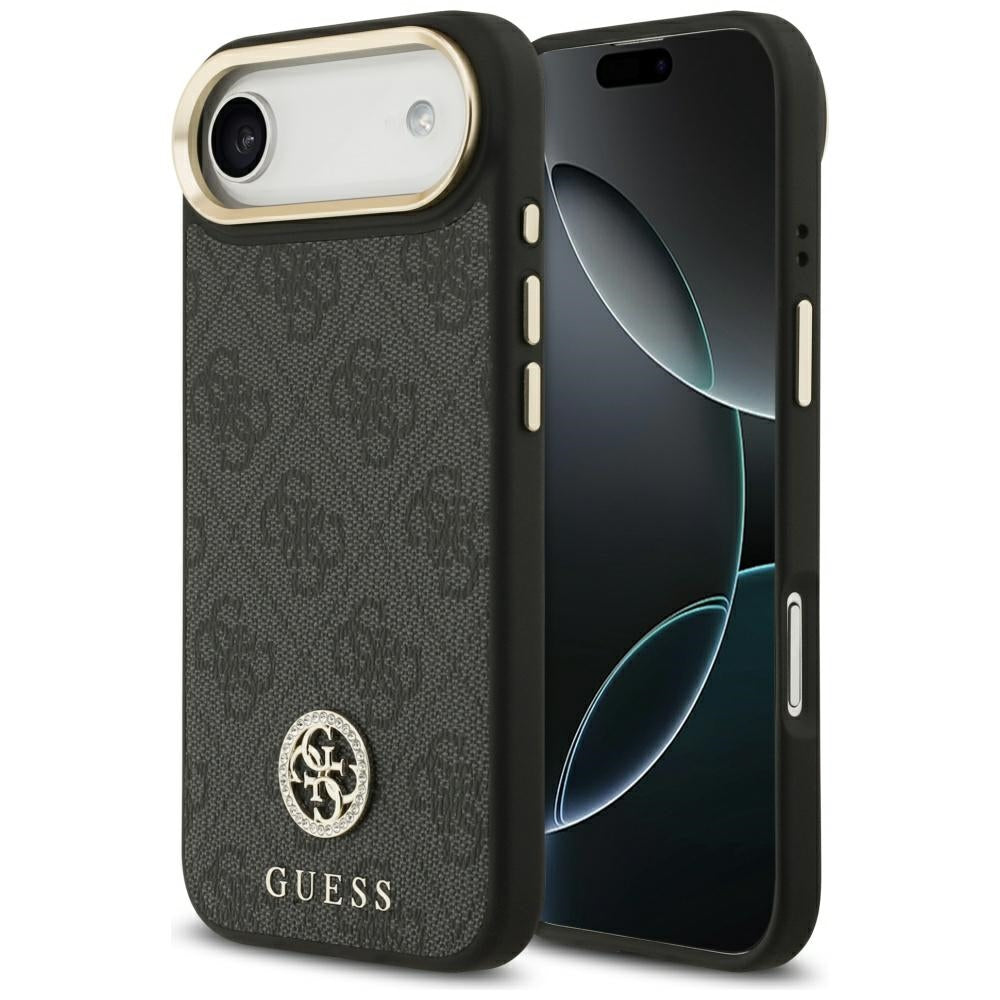Husa de protectie Guess Hardcase 4G Strass Logo MagSafe (GUHMP17MP4GRMDEK) compatibil cu iPhone 17 Air, Negru