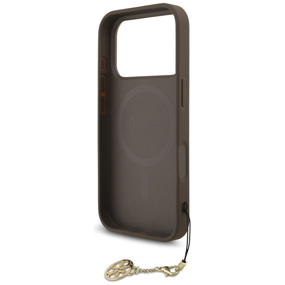 Husa de protectie Guess Hardcase 4G Charm Cradle MagSafe (GUHMP17LGF4GCW) compatibil cu iPhone 17 Pro, Maro