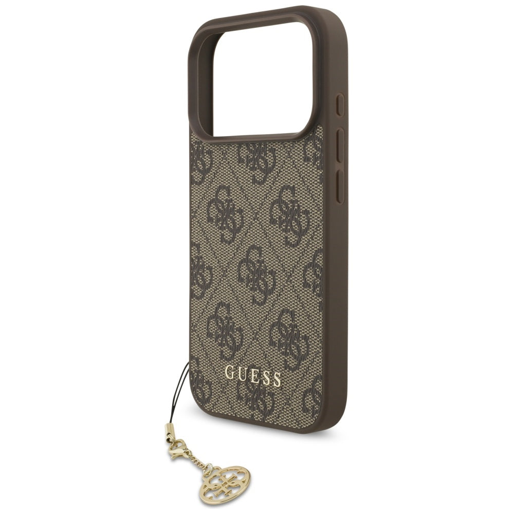 Husa de protectie Guess Hardcase 4G Charm Cradle MagSafe (GUHMP17LGF4GCW) compatibil cu iPhone 17 Pro, Maro