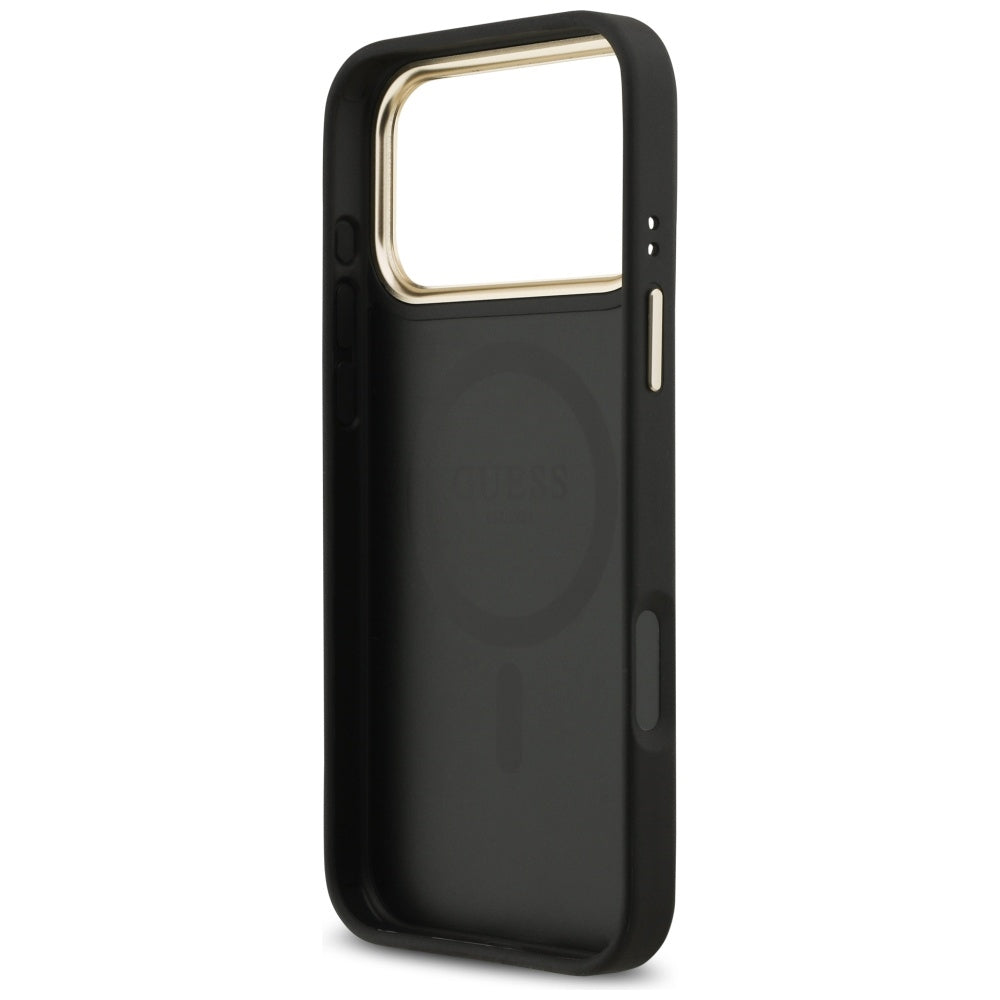 Husa de protectie Guess Hardcase 4G Strass Logo MagSafe (GUHMP17XP4GRMDEK) compatibil cu iPhone 17 Pro Max, Negru