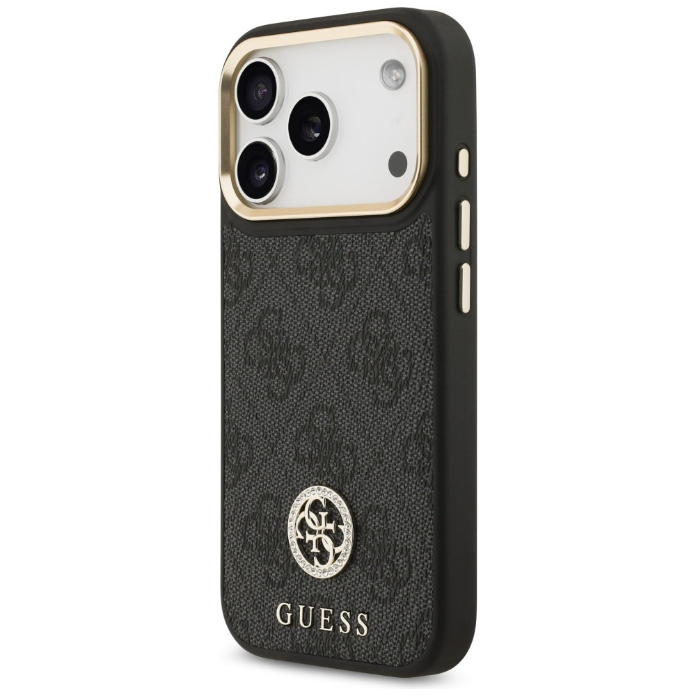 Husa de protectie Guess Hardcase 4G Strass Logo MagSafe (GUHMP17LP4GRMDEK) compatibil cu iPhone 17 Pro, Negru