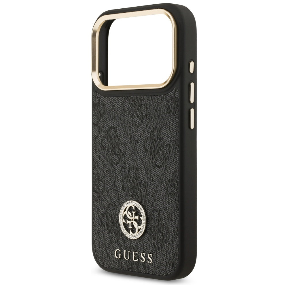 Husa de protectie Guess Hardcase 4G Strass Logo MagSafe (GUHMP17LP4GRMDEK) compatibil cu iPhone 17 Pro, Negru