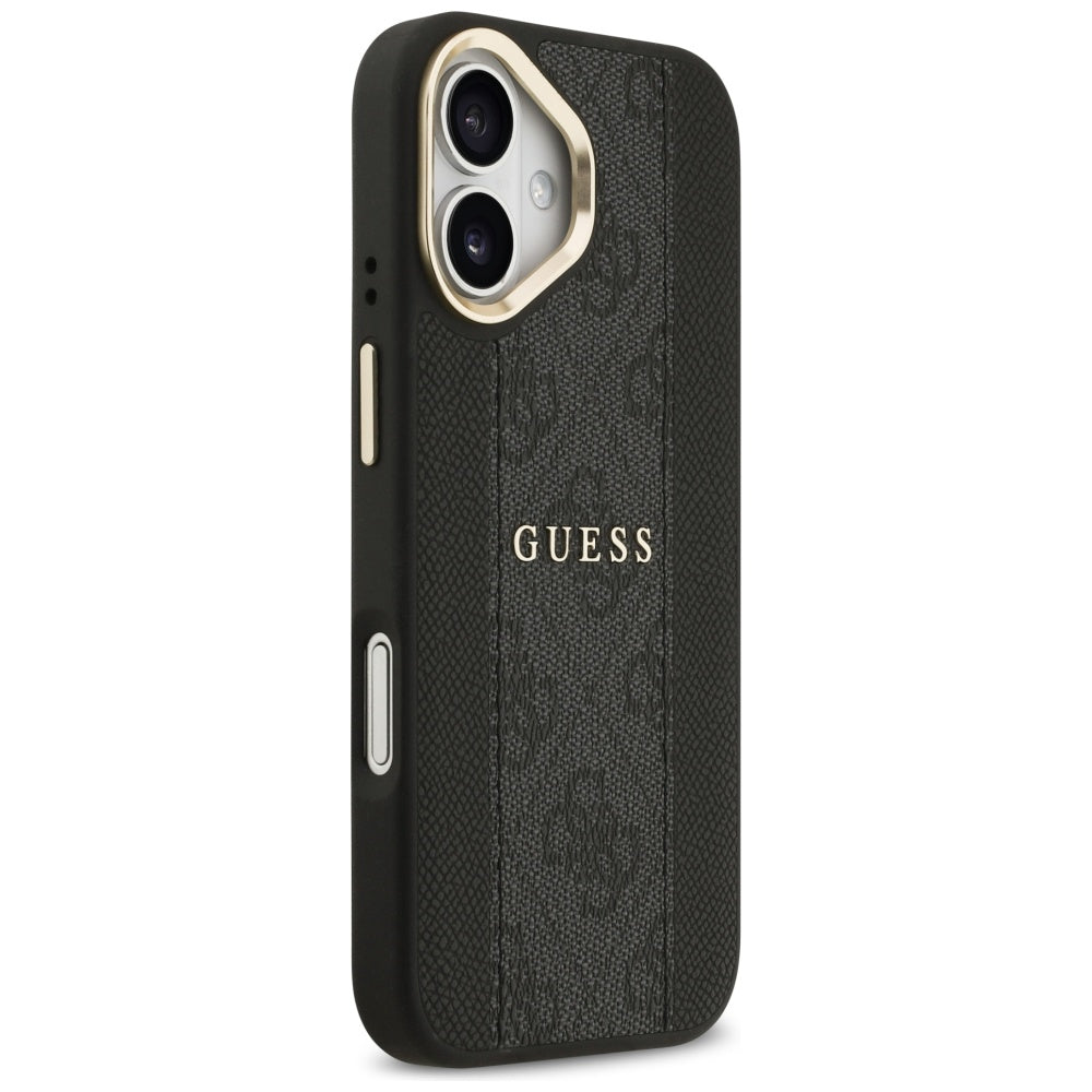 Husa de protectie Guess Hardcase 4G Stripe MagSafe (GUHMP17SPG4SEMCK) compatibil cu iPhone 17, Negru