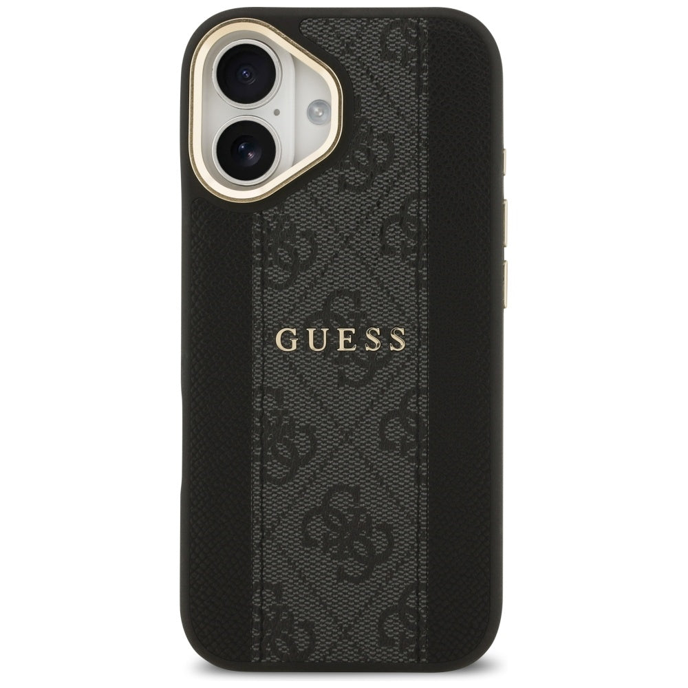 Husa de protectie Guess Hardcase 4G Stripe MagSafe (GUHMP17SPG4SEMCK) compatibil cu iPhone 17, Negru