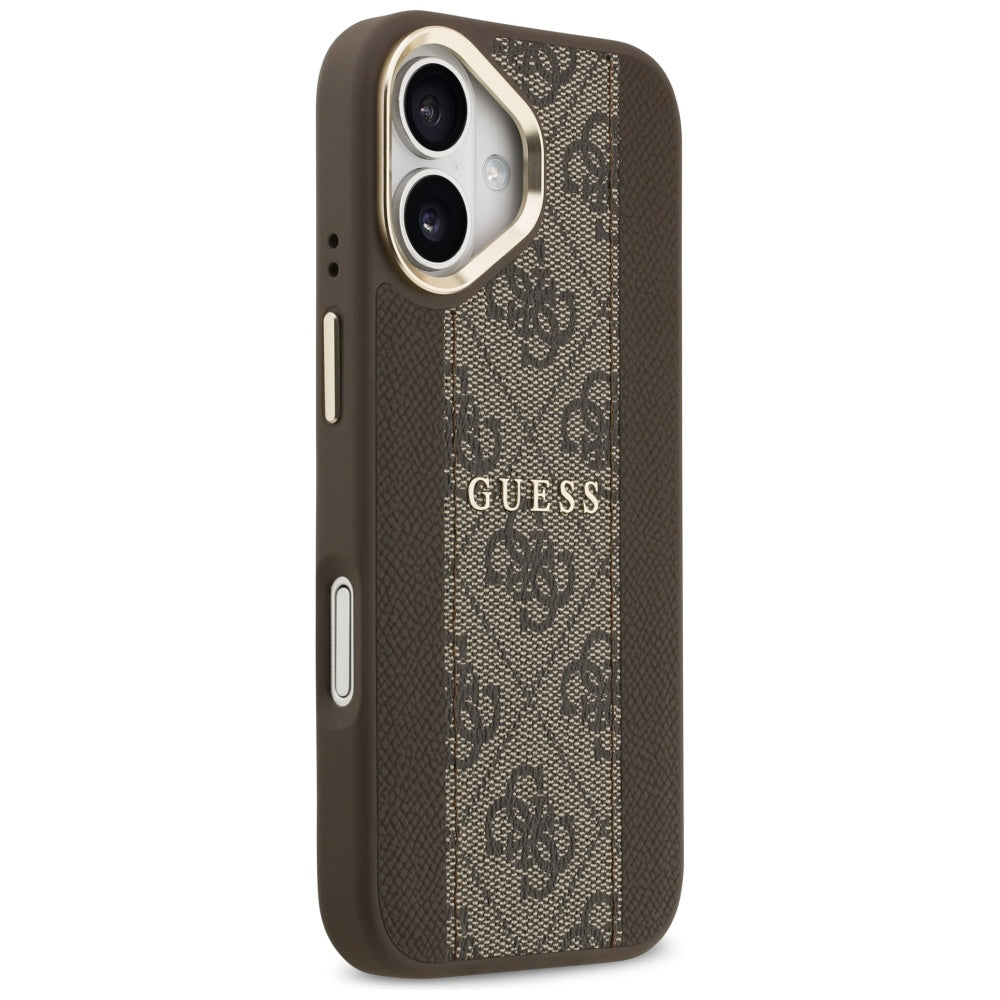 Husa de protectie Guess Hardcase 4G Stripe MagSafe (GUHMP17SPG4SEMCW) compatibil cu iPhone 17, Maro