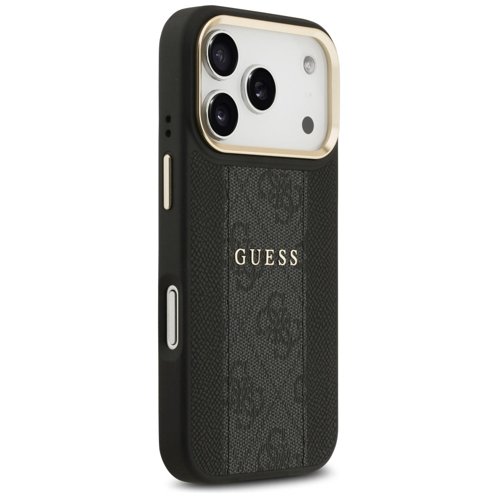 Husa de protectie Guess Hardcase 4G Stripe MagSafe (GUHMP17XPG4SEMCK) compatibil cu iPhone 17 Pro Max, Negru