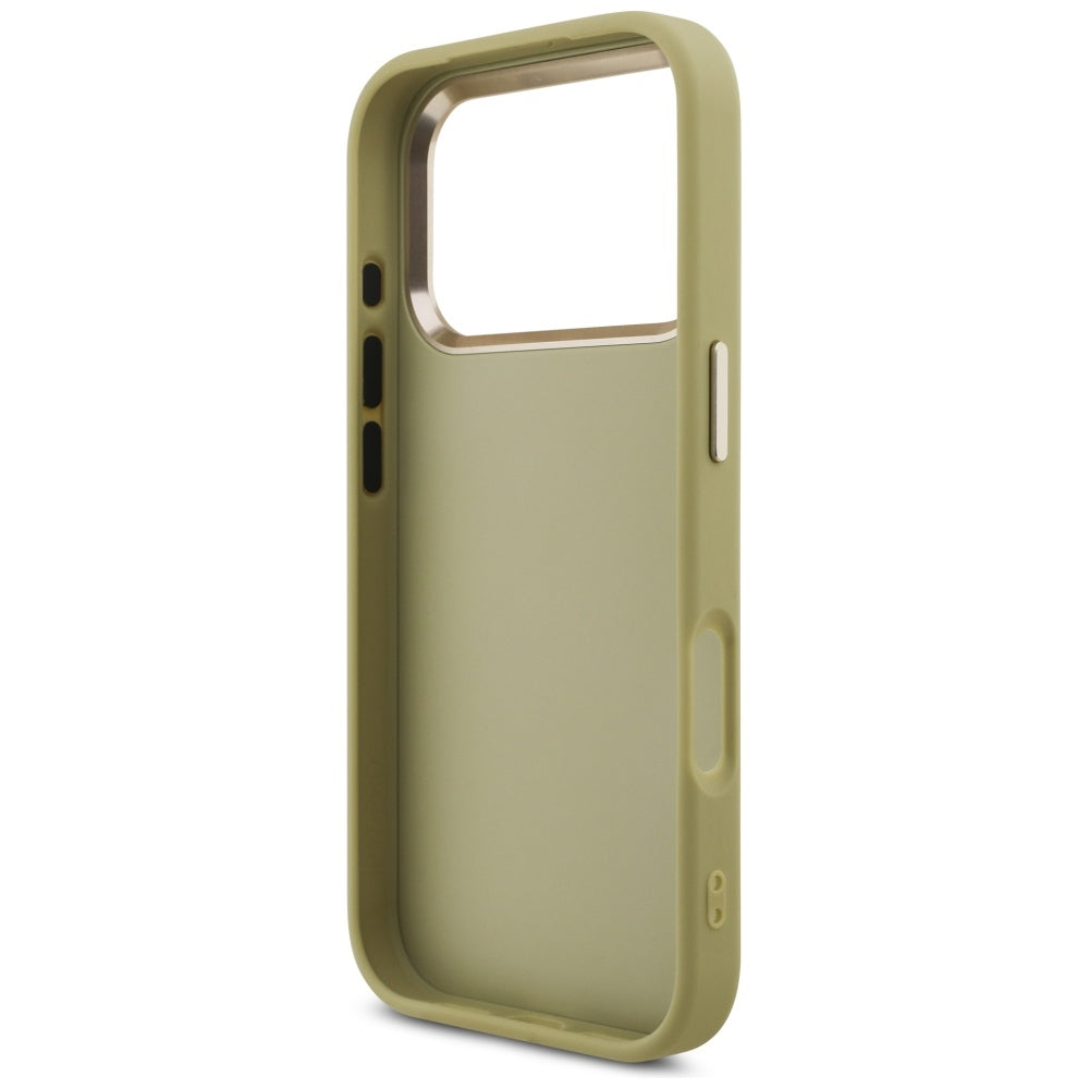 Husa de protectie Guess Fixed Glitter Big 4G Metal Frame (GUHCP17LHG4SGCD) compatibil cu iPhone 17 Pro, Auriu
