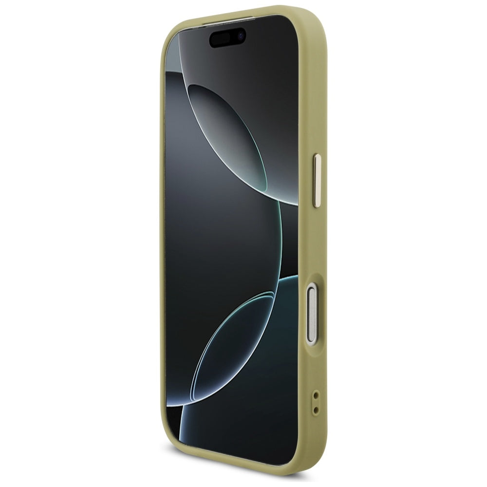 Husa de protectie Guess Fixed Glitter Big 4G Metal Frame (GUHCP17LHG4SGCD) compatibil cu iPhone 17 Pro, Auriu