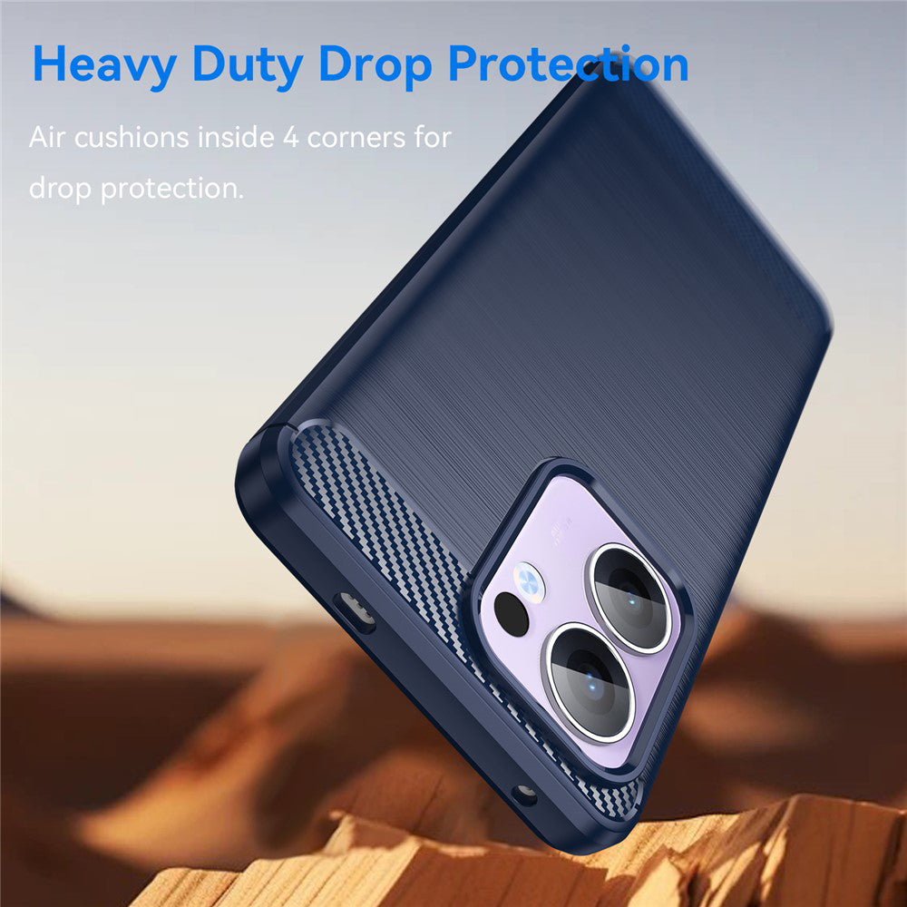 Husa de protectie Techsuit Carbon Silicone compatibil cu Oppo Reno13 F 4G / Reno13 F 5G / Reno13 FS 5G, Albastru