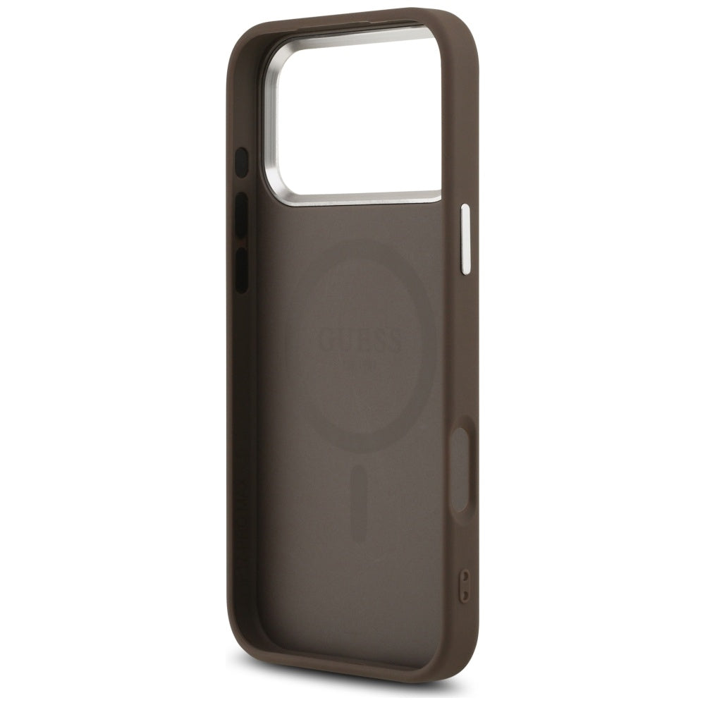 Husa de protectie Guess Hardcase Classic Logo compatibil cu iPhone 17 Pro Max, Maro