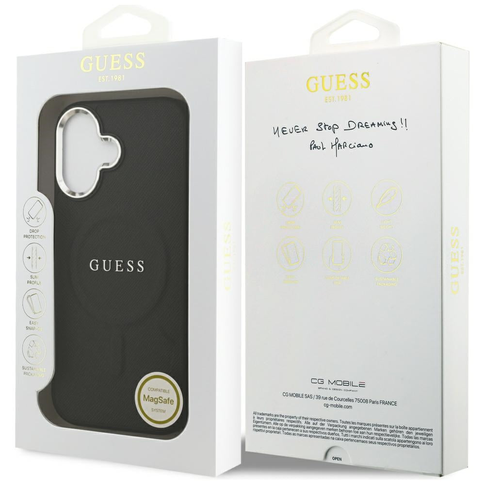 Husa de protectie Guess Hardcase Classic Logo MagSafe (GUHMP17SPSAREGSK) compatibil cu iPhone 17, Negru