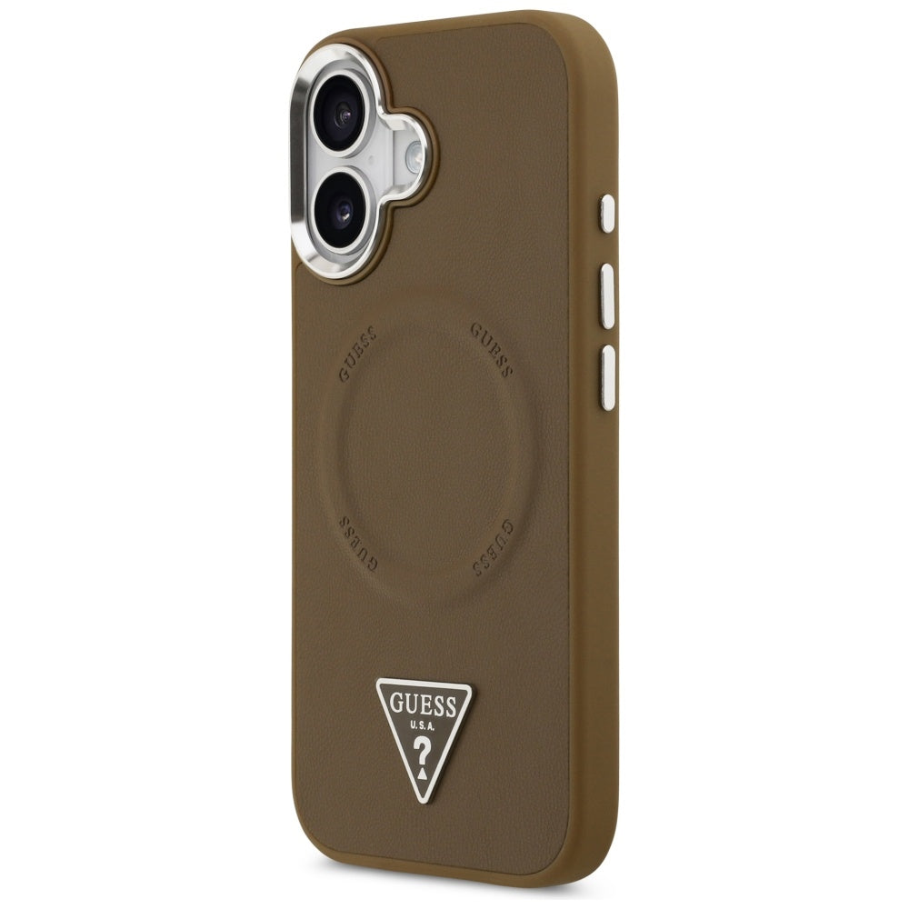 Husa de protectie Guess Hardcase Triangle Logo MagSafe (GUHMP17SPSDTSCMW) compatibil cu iPhone 17, Maro