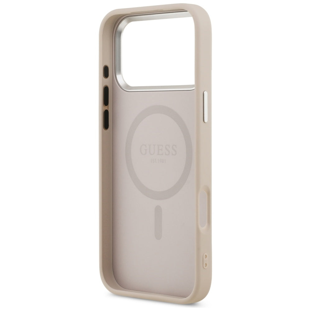 Husa de protectie Guess Hardcase Triangle Logo MagSafe (GUHMP17LPSDTSCMP) compatibil cu iPhone 17 Pro, Roz