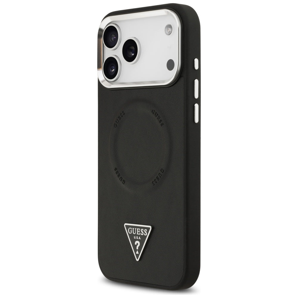 Husa de protectie Guess Hardcase Triangle Logo MagSafe (GUHMP17LPSDTSCMK) compatibil cu iPhone 17 Pro, Negru