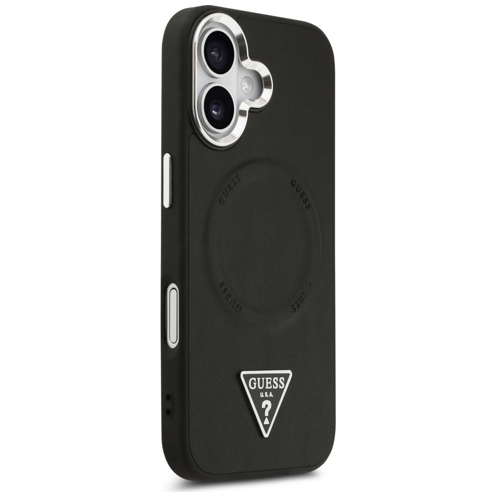 Husa de protectie Guess Hardcase Triangle Logo MagSafe (GUHMP17SPSDTSCMK) compatibil cu iPhone 17, Negru