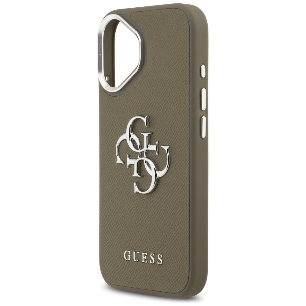 Husa de protectie Guess Hardcase Grained Big 4G Classic Logo (GUHCP17SPG4SMCEW) compatibil cu iPhone 17, Maro