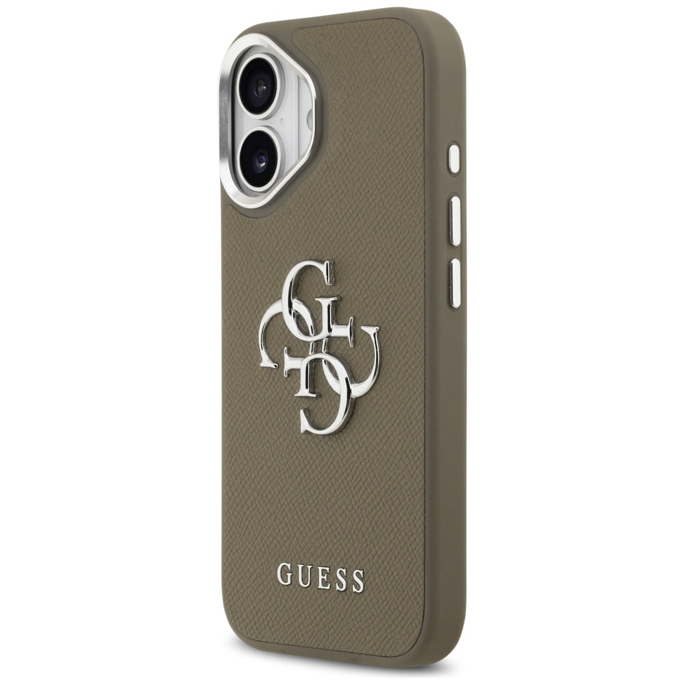 Husa de protectie Guess Hardcase Grained Big 4G Classic Logo (GUHCP17SPG4SMCEW) compatibil cu iPhone 17, Maro